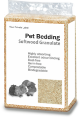 Gránulos de madera blanda Etiqueta privada